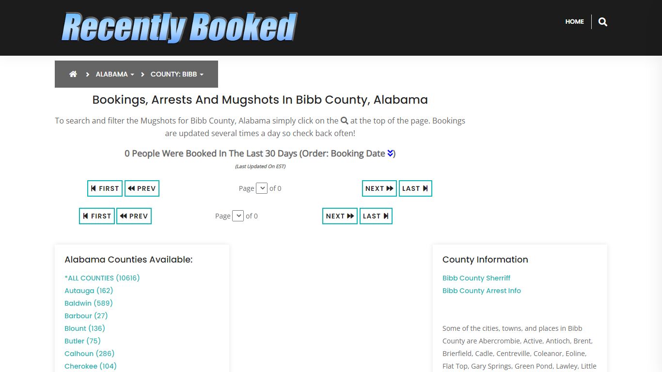 Recent bookings, Arrests, Mugshots in Bibb County, Alabama